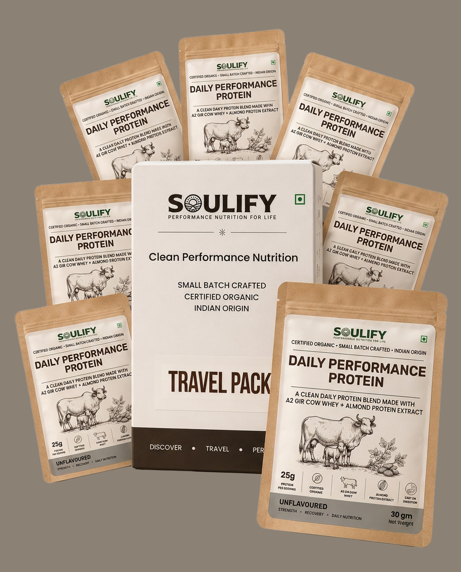 Soulify Daily Performance Protein – Unflavoured | Certified Organic A2 Gir Cow Whey Isolate | 28g Protein |