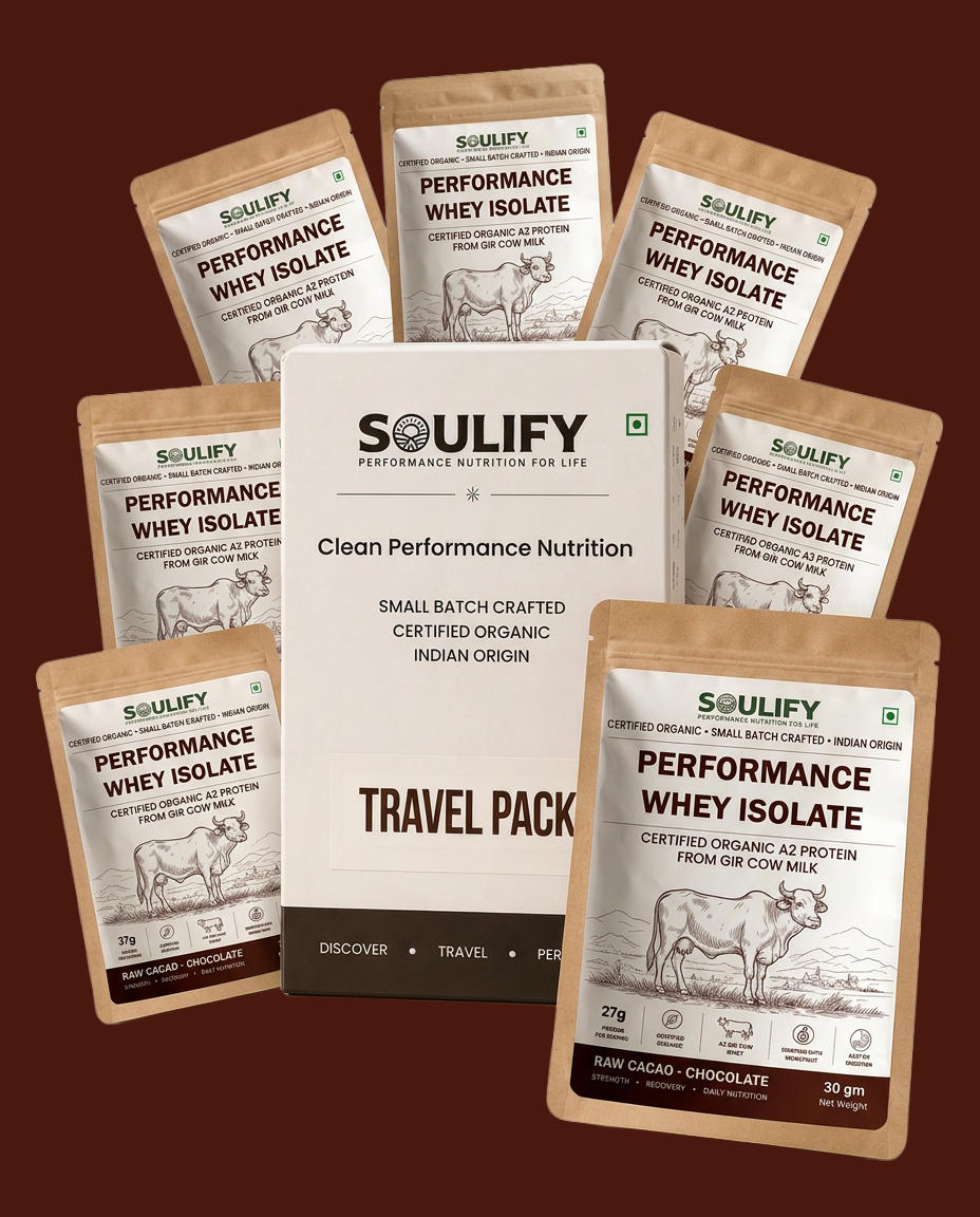 Soulify Performance Whey Isolate – Raw Cacao Chocolate | Certified Organic A2 Gir Cow Whey Isolate | 27g Protein |