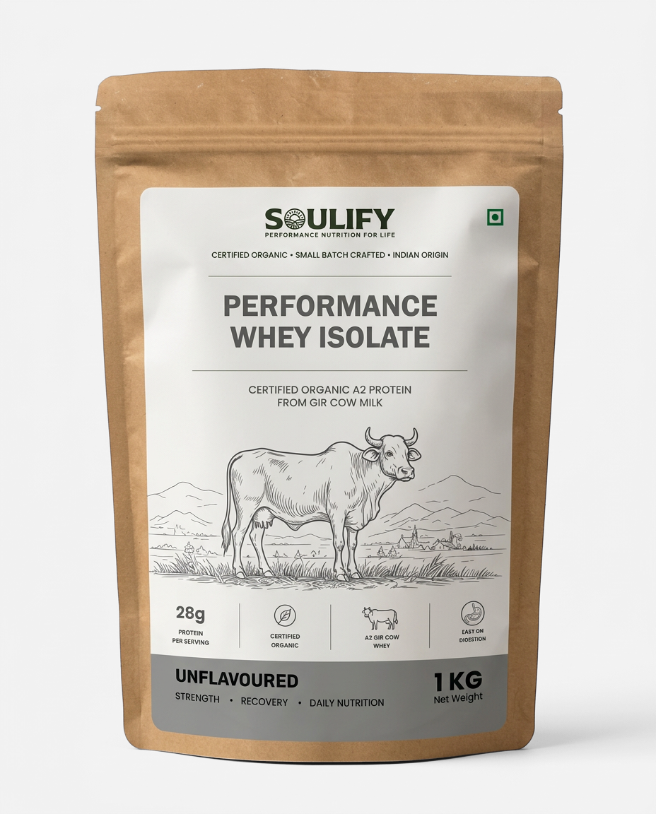 Soulify Performance Whey Isolate – Unflavoured | Certified Organic A2 Gir Cow Whey Isolate | 28g Protein |