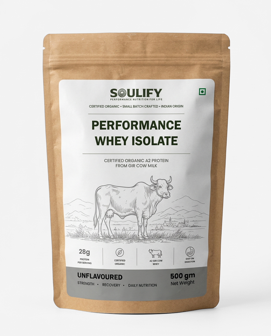 Soulify Performance Whey Isolate – Unflavoured | Certified Organic A2 Gir Cow Whey Isolate | 28g Protein |